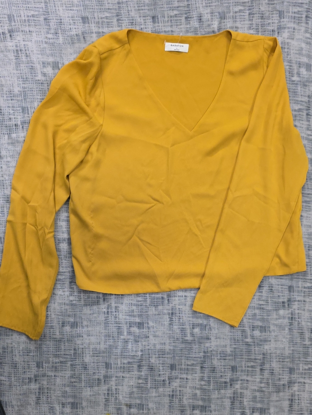 Babaton Yellow V-Neck Murphy Long Sleeve